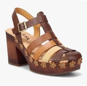 Korks By Kork Ease Shoes - Willow Multitone Brown Floral Cage Platform Heel W8